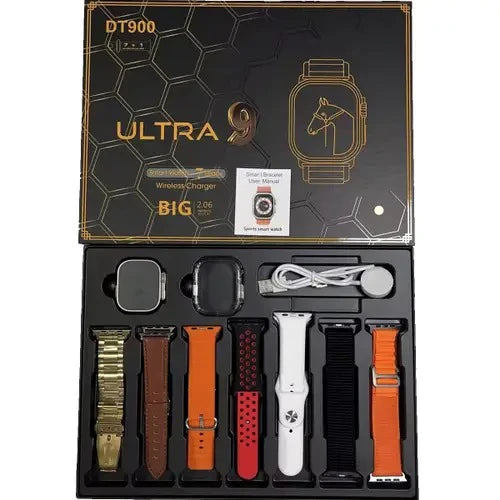 "DT900 Ultra Smart Watch with 7 Interchangeable Straps – 2.06'' Big Display"